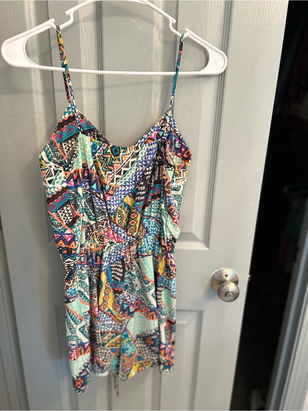 Pink Owl Multicolor Geo-Print Spaghetti-Strap Romper - Picture 2 of 3